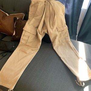 Anthropology drop crotch tan cargo pant size 31